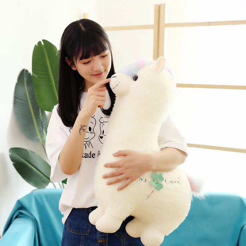 Cute 100cm White Alpaca Llama Plush Toys Doll Animal Stuffed Animal Dolls Soft Plush Alpacasso For Kids Birthday Gifts