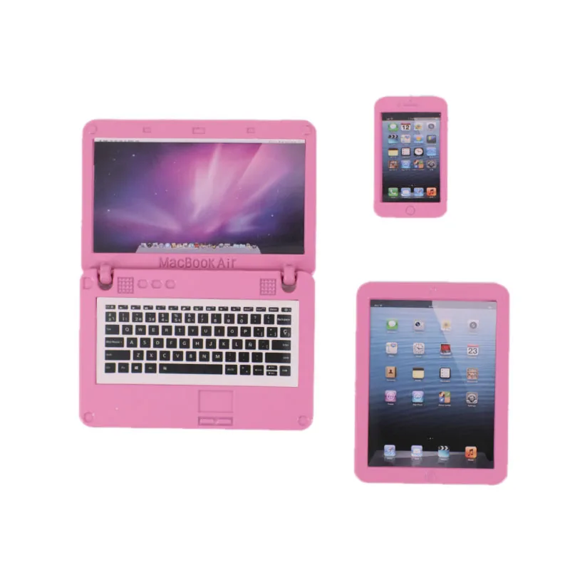 

Mini Doll Computer Laptop Mobile Toy For 18 Inch American Of Girl`s &43Cm Baby New Born Doll Zaps Russia DIY Generation Toy