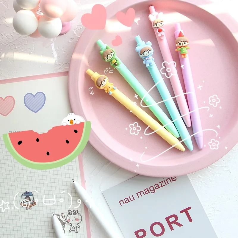 

36PCS Japanese Candy-colored Little Girl Cartoon Gel Pens Girl Heart 0.5MM Black Signature Pen Stationery Office Accessories