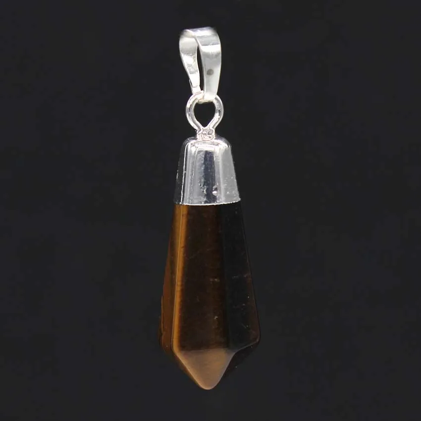 Charms Natural Healing Crystal Hexagon Prism Stone Pendants For Women Natural Tiger Eye Stone Pendant Choice Men Jewelry Gifts