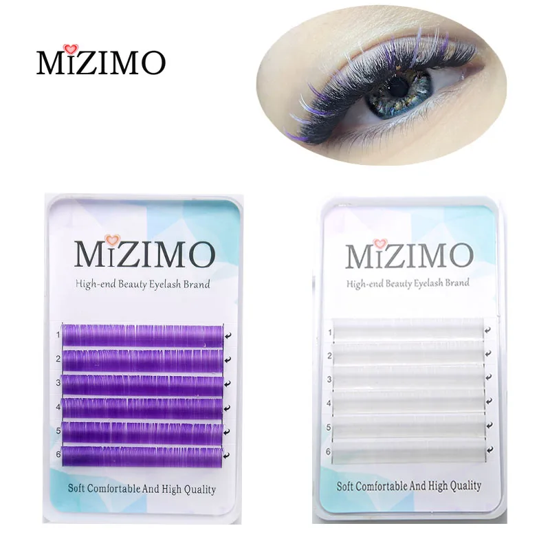 6 Rows Of Colored Eyelashes Red Blue Green White Purple 0.07 Stage Exaggerated Single Grafted False Eyelashes