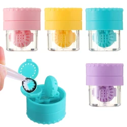 New 1PC Manually Rotatable Contact Lens Cleaner Case Portable Contact Lens Case Plastic Container Storage Holder Tools Accessori