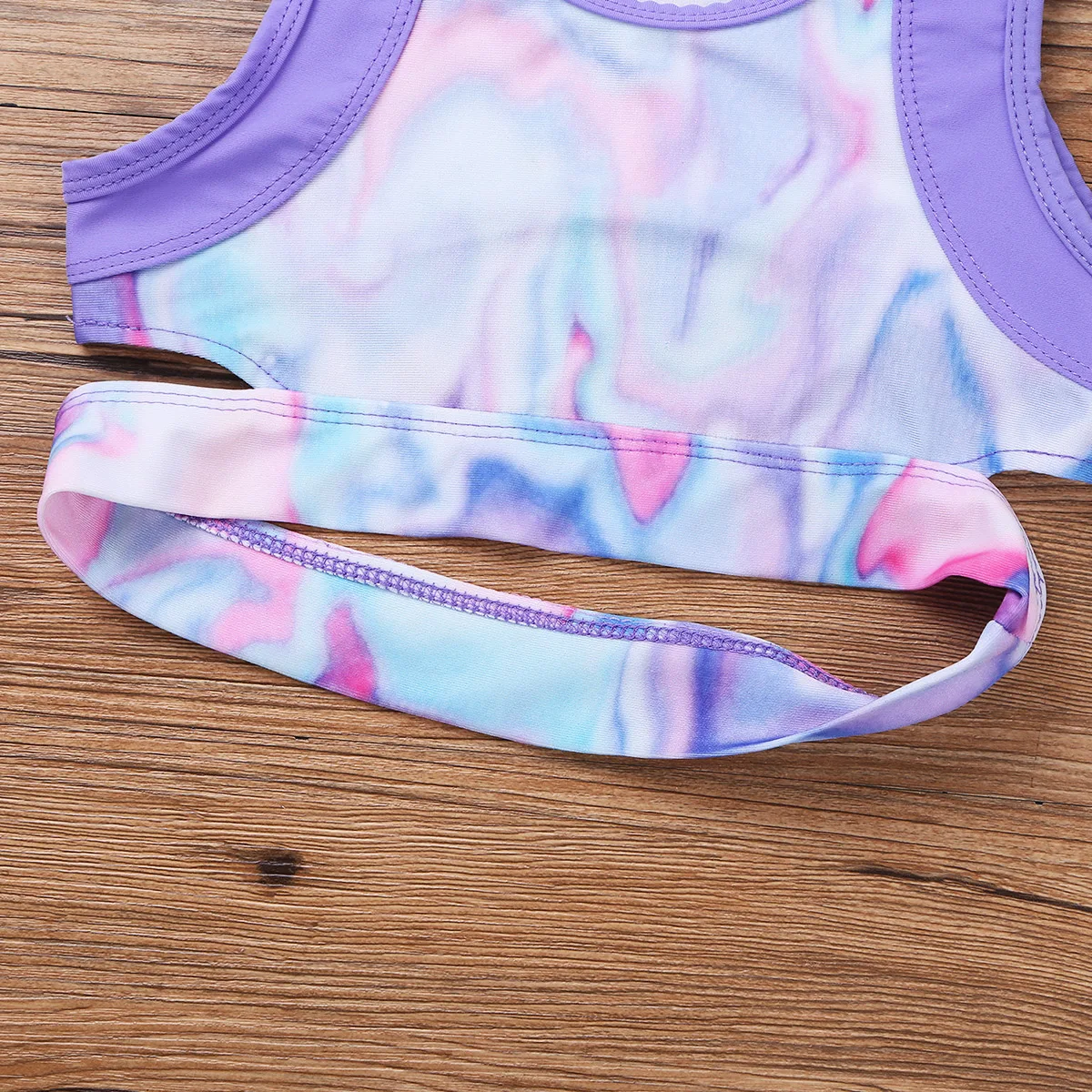 Kids Girls Colorful Stretchy Sports Dance Sets Tanks Crop Top with Boy-cut High Waist Dance Shorts Bottoms for Gymnastic Workout