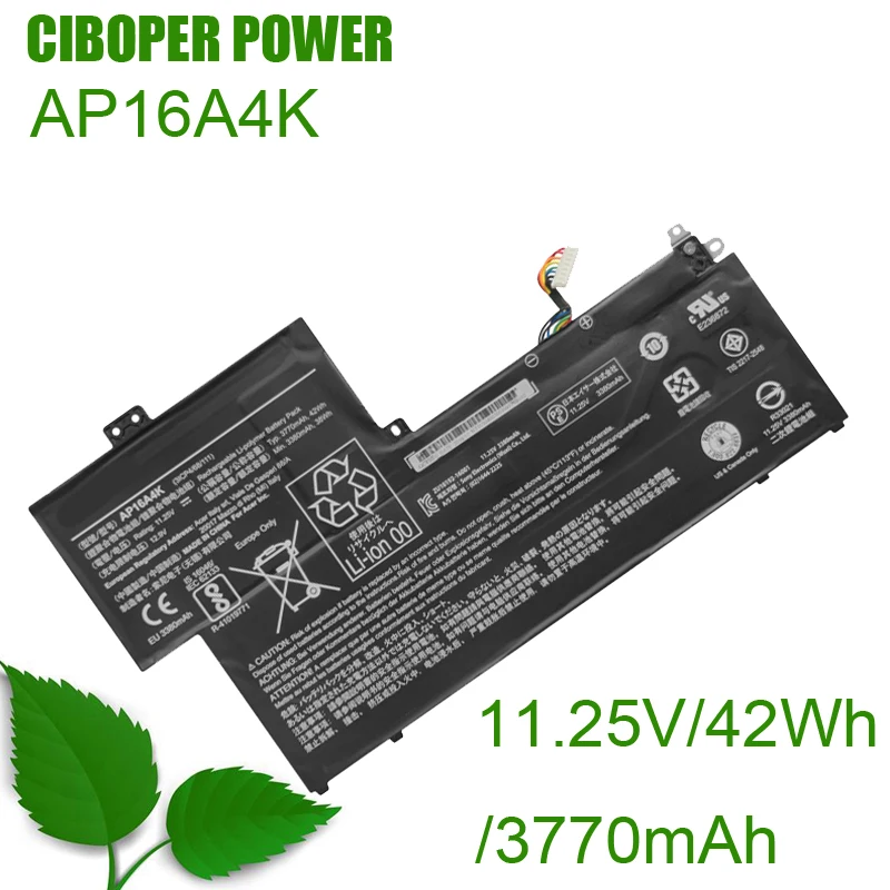 

CP Laptop Battery AP16A4K KT.00304.003 42WH/3770mAh For Aspire One Cloudbook AO1-132 ACER Swift 1 SF113-31 SF113-31-P0N9 Series