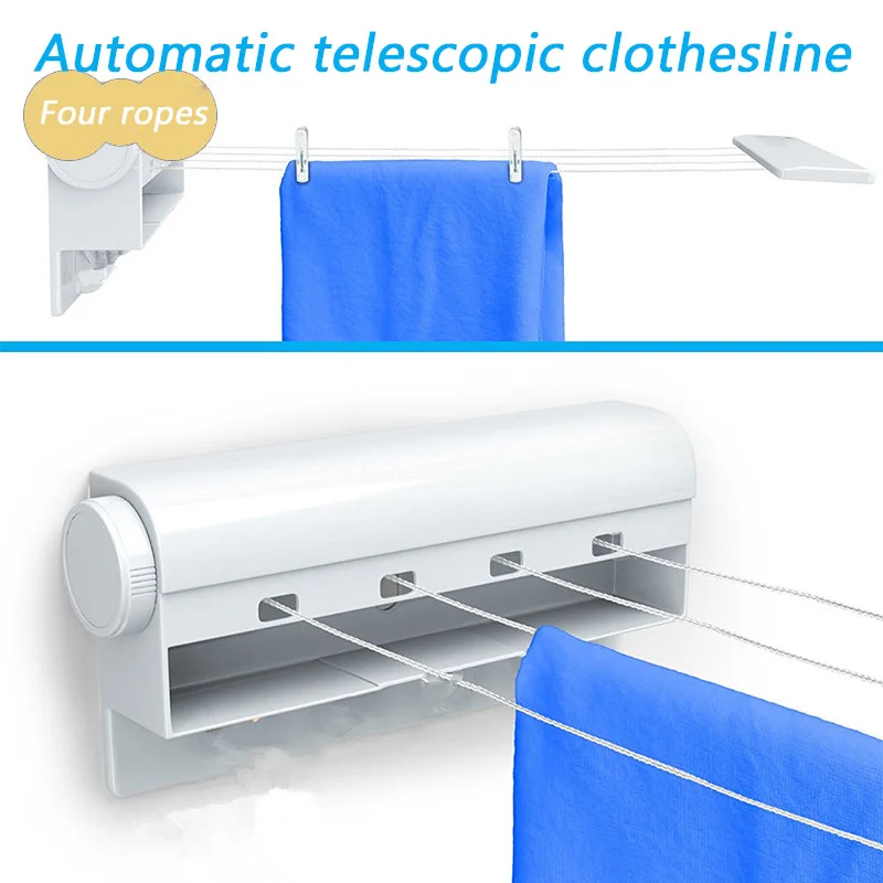 

Automatic Retractable Clothesline Drying Rack Convenience Clothes Dryer For Indoor Outdoor