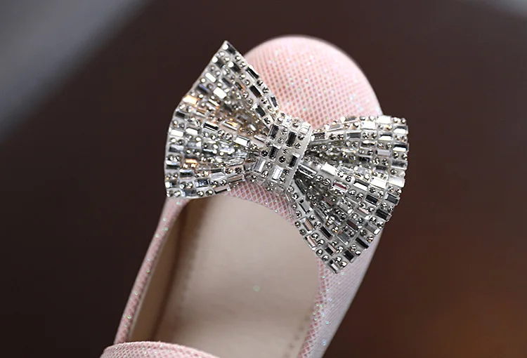 Princess Shoes For Little Baby Girls Dress Fashion Crystal Bow Leather Kids Party Wedding Child Toddler Shoes 1 2 3 4 5 6 Years