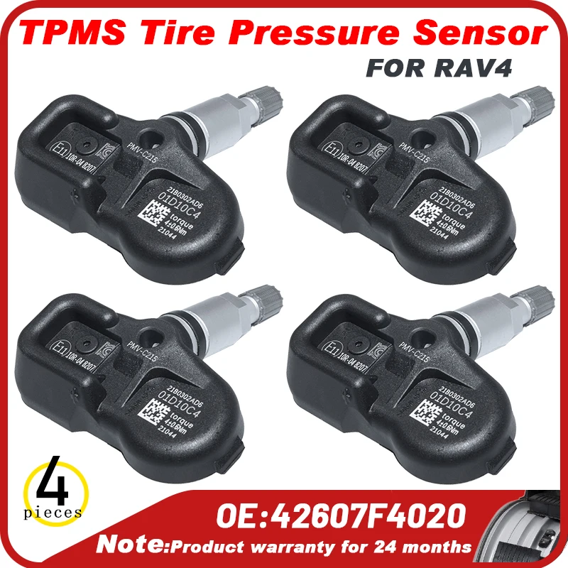 4 PCS Tire Pressure Sensor For Toyota RAV4 2018 2019 2020 2021 433MHz XA50 Camry 42607F4020 42607-F4020 PMV-C215 4260748020 TPMS