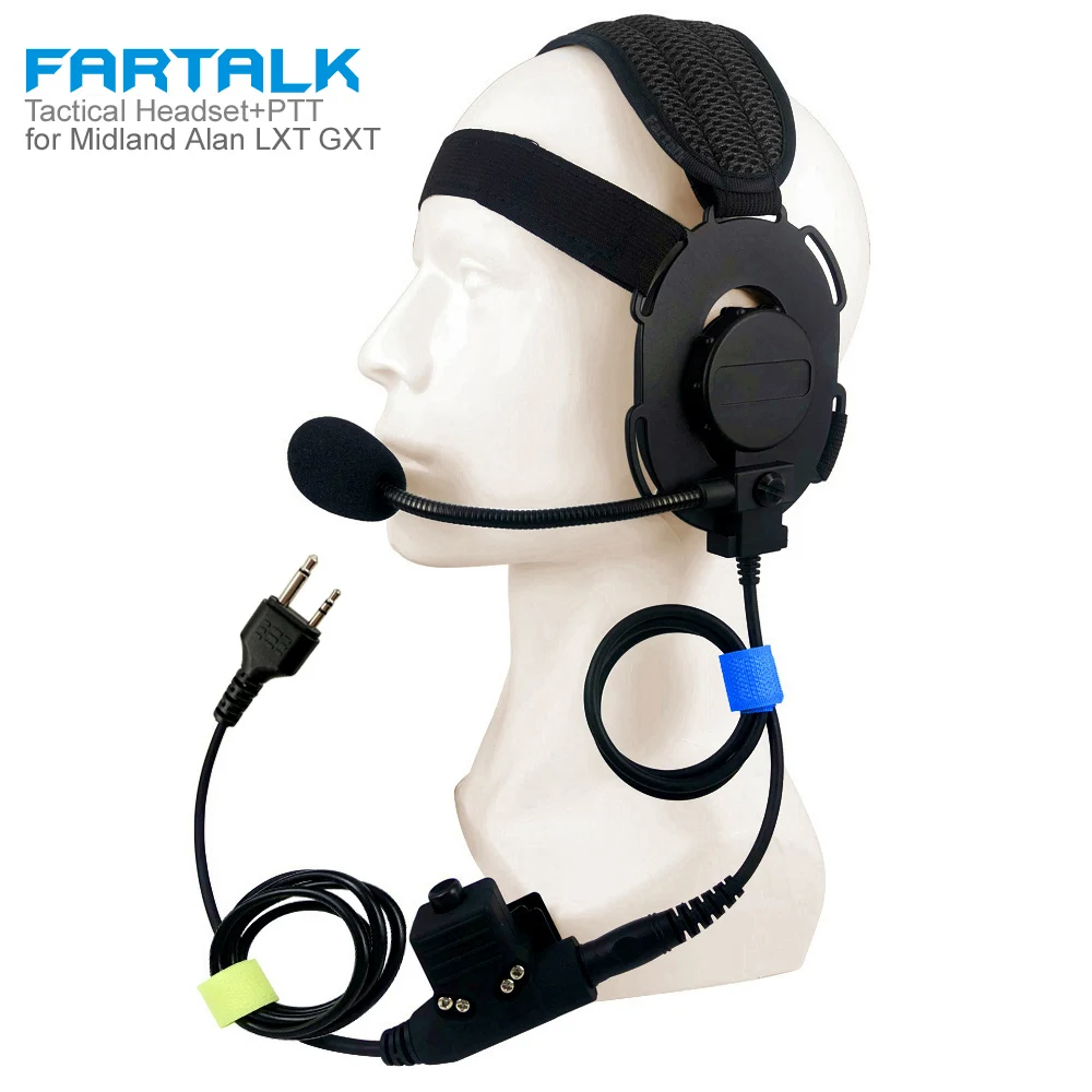 New Tactical PTT Headset Mic for Midland Alan G6 G7 G8 LXT GXT GXT550 GXT650 LXT80 Radio Walkie Talkie FT-03 Headphone