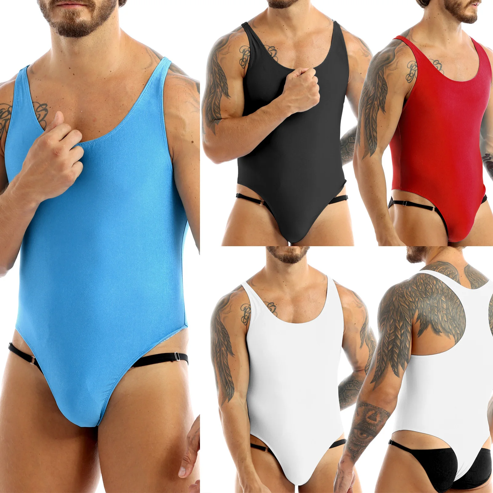 Bodysuit Men Spandex Corset High Elasticity One-piece Fitness Clothing Shapers Slim Corrective Body Sculpting Pulling Underwear