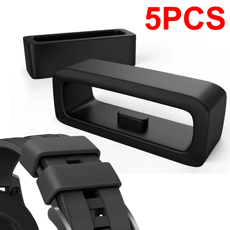 5Pc สีดำนาฬิกา18มม.20มม.22มม.24มม.แหวนยางซิลิโคนนาฬิกาอุปกรณ์เสริมผู้ถือ Locker Band Keeper