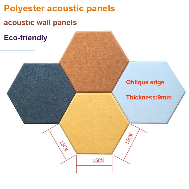 One Box 10pcs Creativity Acoustic Panels Hexagon Acoustic Treatment Panels Eco-friendly Polyester Material Acoustic Wall Panels