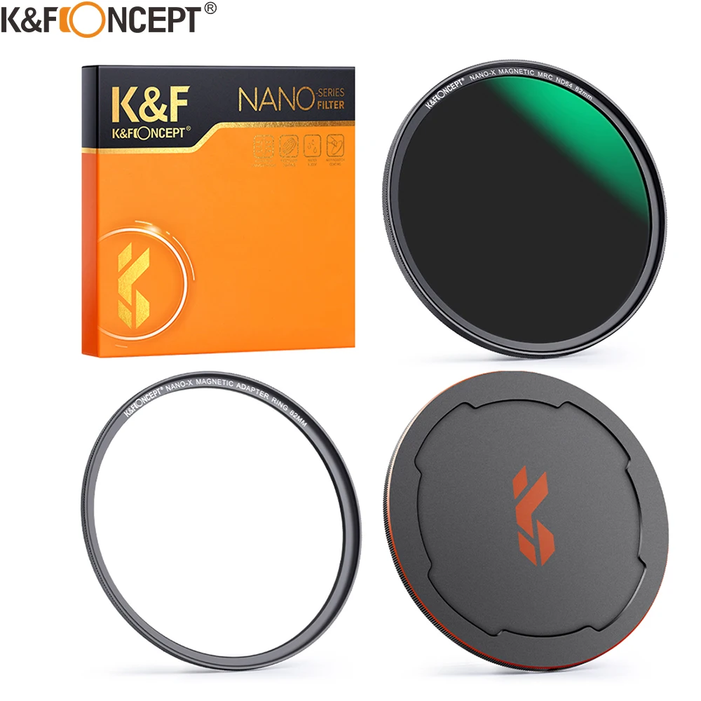 

K&F Concept Magnetic HD ND64 Nano-X Multi-Layer Coatings Camera Lens Filter Lens Cap Ring Filters 49mm 52mm 58mm 62mm 67mm 82mm