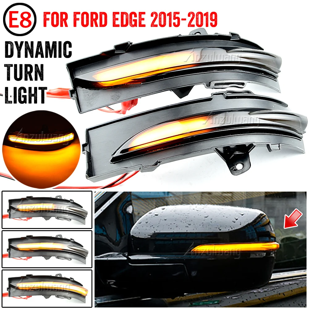 

Car LED Dynamic Turn Signal Light For Ford Edge ST 2015-2018 2019 Side Rear View Mirror Indicator Blinker Lamp Accessories