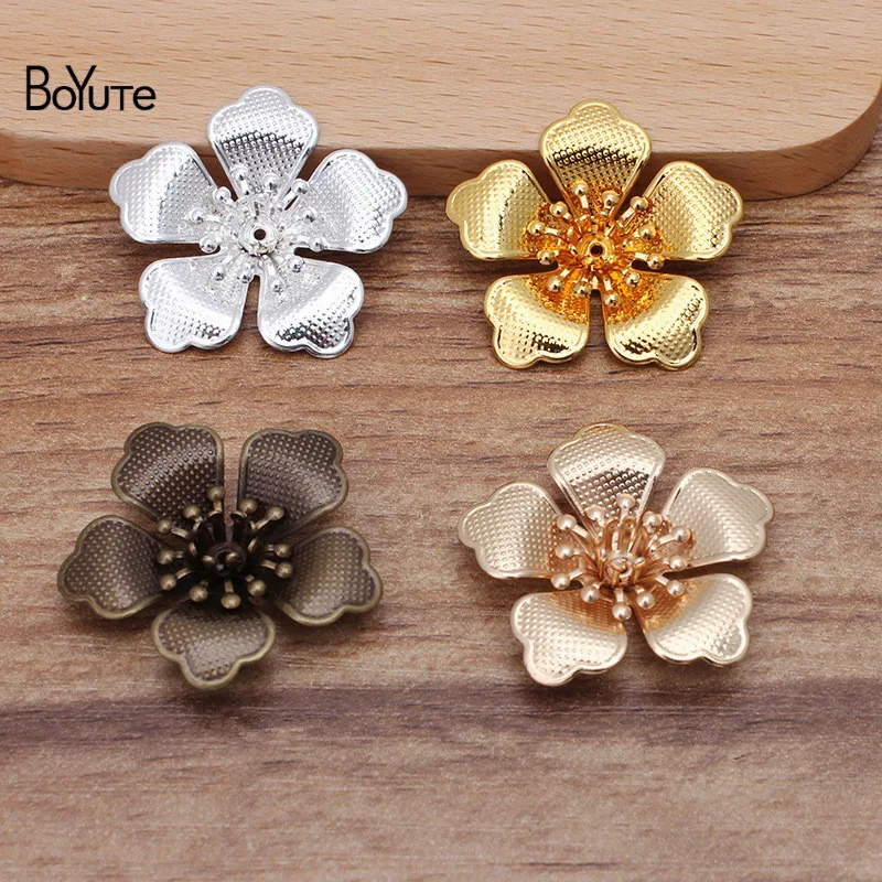 BoYuTe (30 Pieces/Lot) 29MM Metal Brass Flower Materials Factory Supply Diy Handmade Jewelry Accessories