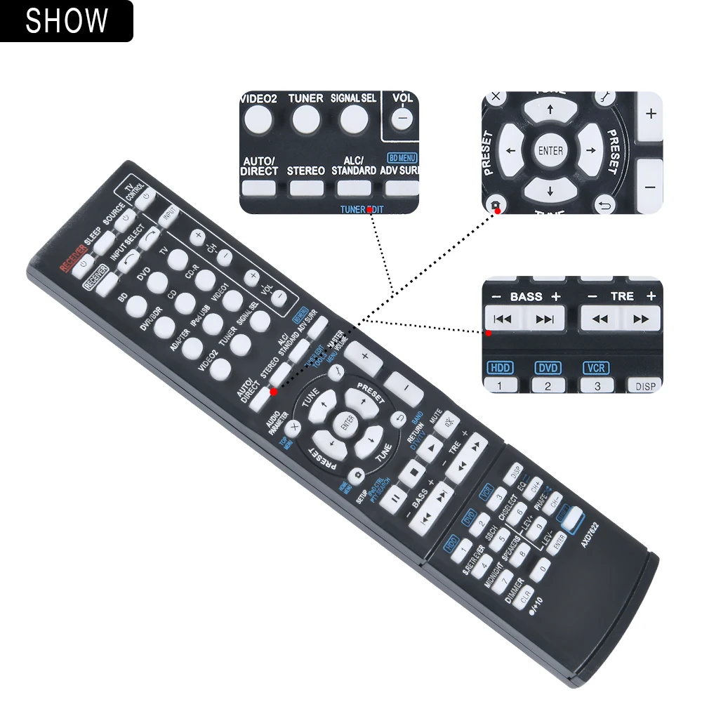 Nowe plastikowe wymiana AXD7622 pilot do TV dla Pioneer VSX-521 AXD7660 VSX-422-K AXD7662