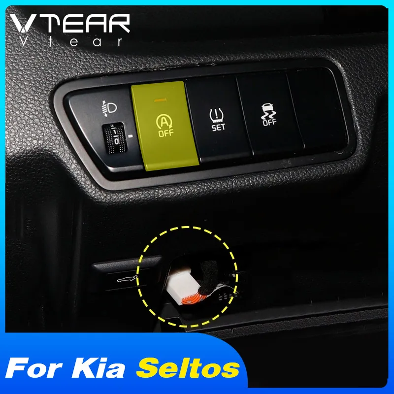 Vtear Car Start-stop-closer Interior Default Device Center Console Button Panel Cable Accessories Parts For Kia Seltos 2020 2021