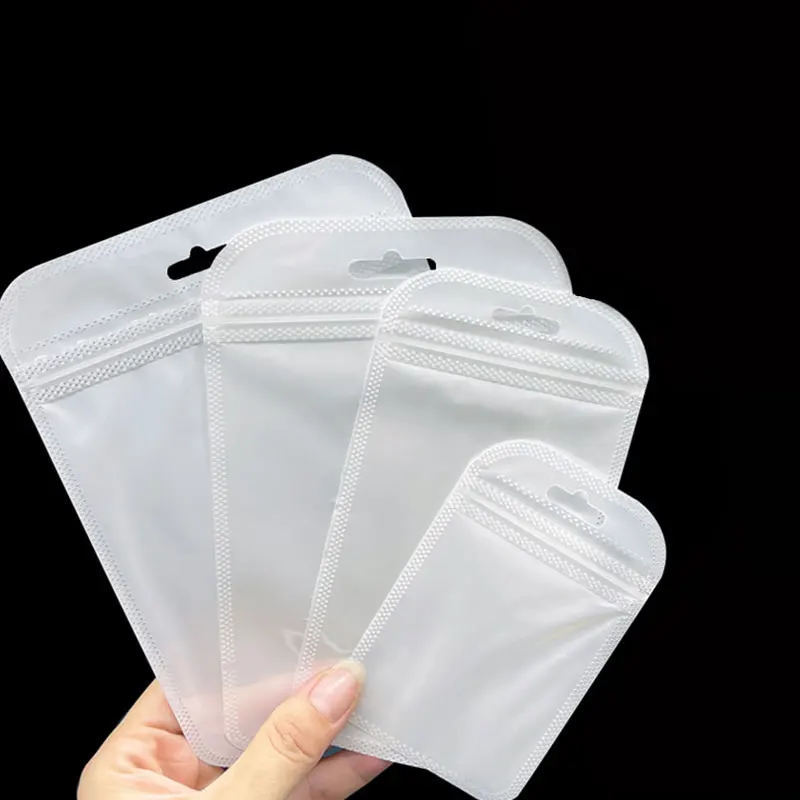 50pcs Thicken Self Sealing OPP Bags Transparent Plastic Storage Pouch with Hang Hole for Jewelry Retail Display Packaging