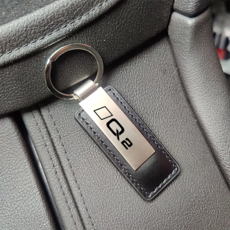 New leather metal car key chain keychain car key ring for Audi A1 A2 A3 A4 A5 A6 A7 A8 Q2 Q3 Q4 Q5 TT car accessories