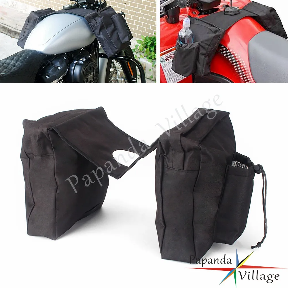 

Motorcycle ATV Tank Bags Mobile Fuel Tank Cup Holder For Polaris Dirt Quad Bike Saddlebag 600D Oxford Cloth Storage Saddle Bag