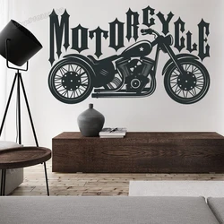 Motorcycle Vinyl Wall Stickers Ride with Style Motorbike Wall Decal Retro Autocycle Decals Boys Bedroom Decoration Mural C758