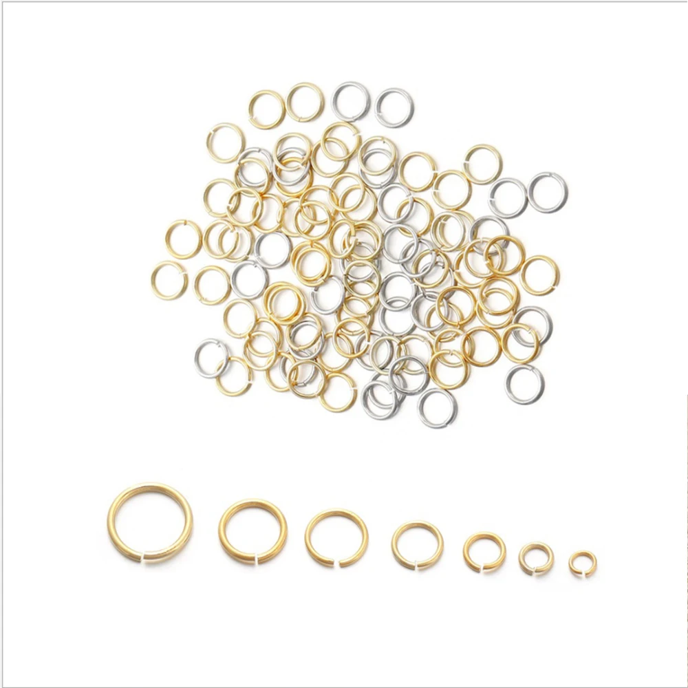 

50-200pcs/bag 3-10mm 18K Gold Copper Jump Rings Split Rings Connectors For DIY Jewelry Making Findings Accessories Supplies