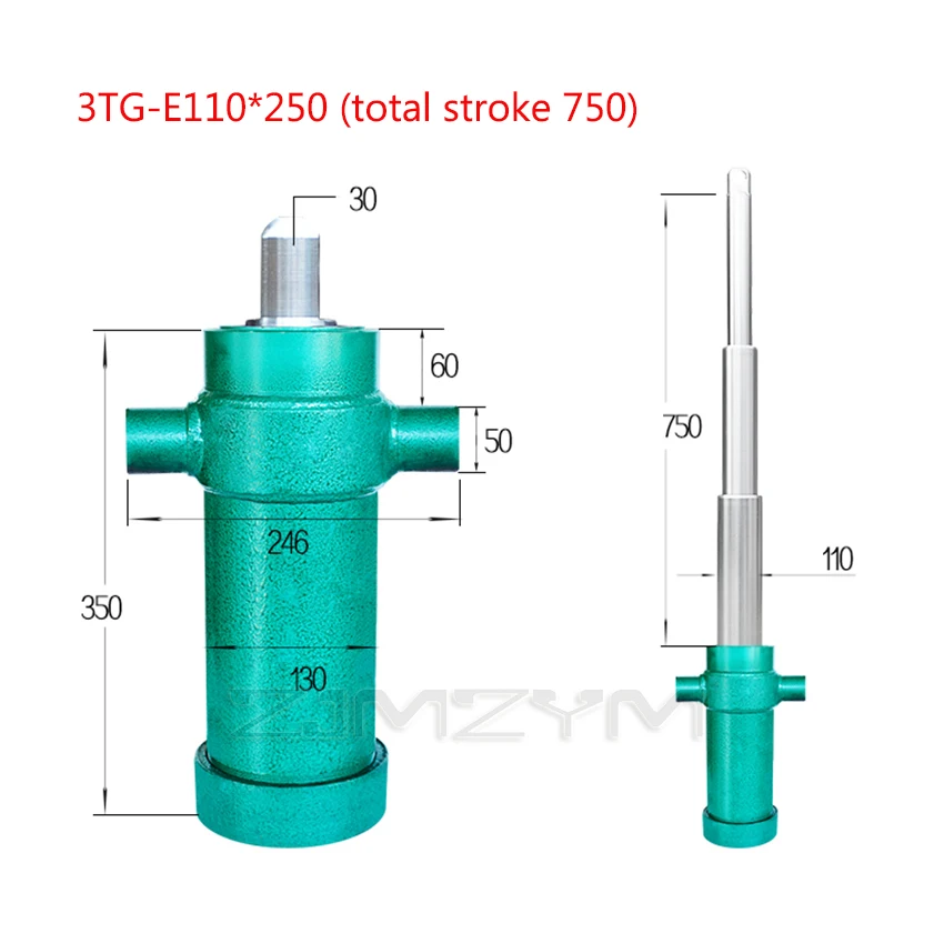 3TG-E110*750/900 One-way Multi-section Sleeve Hydraulic Cylinder Heavy-duty Dump Truck Lifting Top Accessories Hydraulic Tool