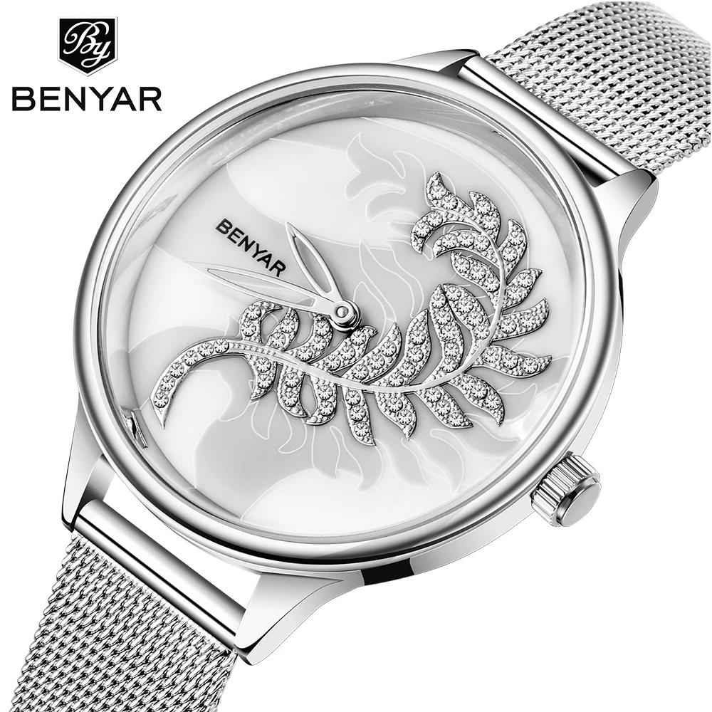 

BENYAR Luxury Magnet Buckle Quartz Watches For Women Simple Rose Gold Desgin Creative Bracelet Dress Ladies Watch