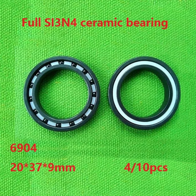 4/10pcs 6904 20*37*9mm Full SI3N4 ceramic bearing deep groove ball bearing High quality Full Ceramic bearings silicon 20×37×9mm