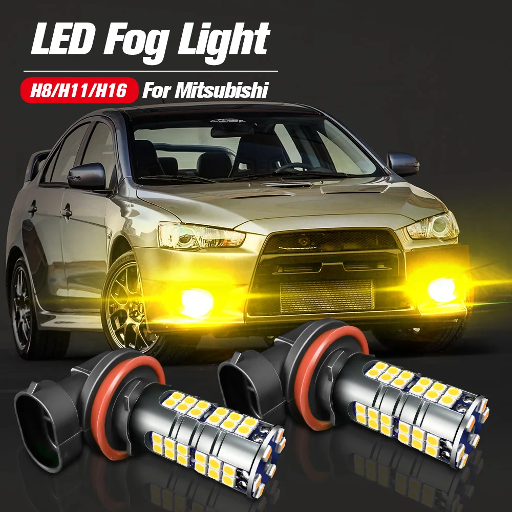 

2pcs LED Fog Light Blub H11 H8 H16 Lamp For Mitsubishi Pajero V93 V97 Lancer ASX RVR i-MiEV Mirage G4 Eclipse Cross Outlander