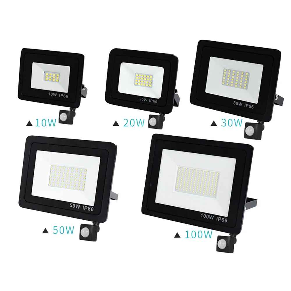 LED Spotlight 10W 20W 30W 50W PIR Motion Sensor High Brightness LED Flood light Outdoor Reflector Waterproof Garden Street Lamp