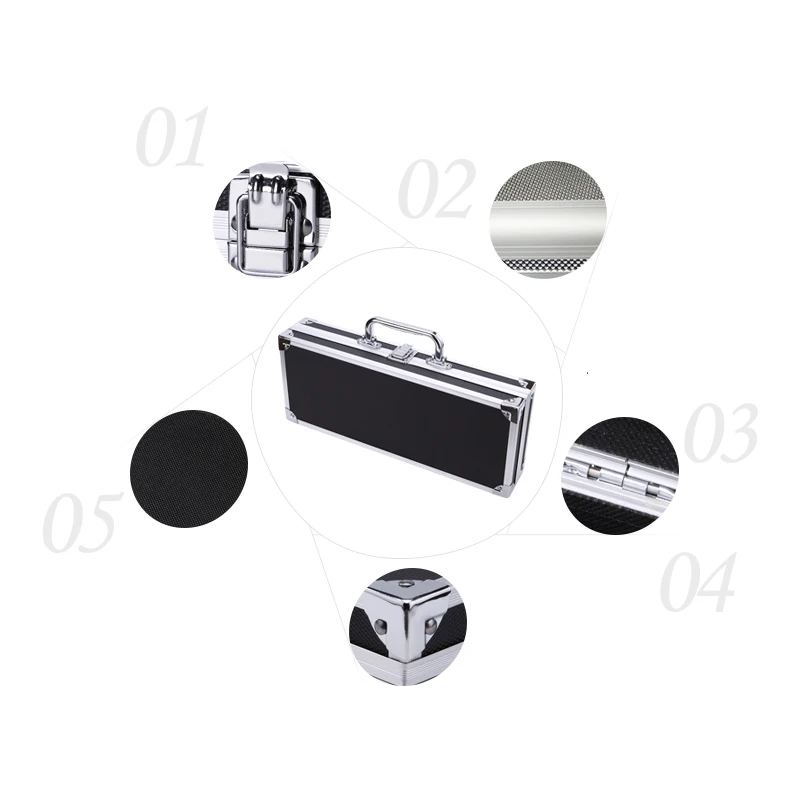 Aluminium Tool Box Hard Case Suitcase Multifunctional Storage Box 340*140*60mm