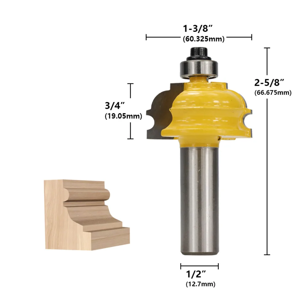 

Architectural Mold Router Bit 1/2 '' (12.7mm) Tenon Wood Cutter Knife Line For Tools