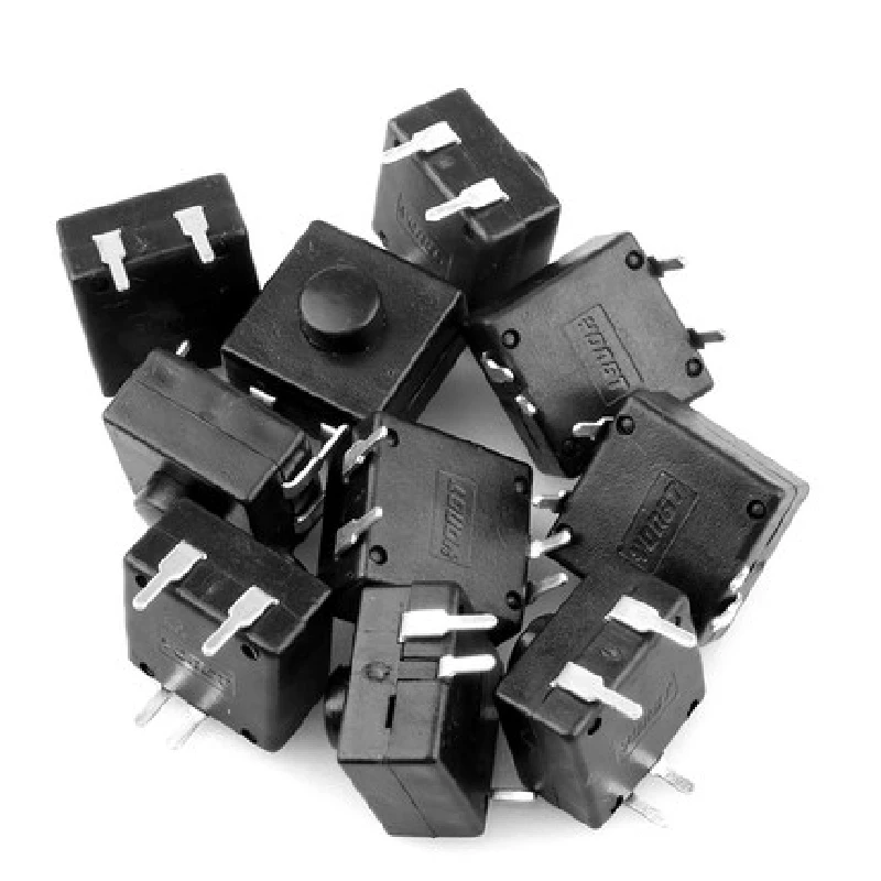 10 Chiếc 214A Nút Ấn Công Tắc Đèn Pin Chuyển Đổi Đa Chức Năng Nút Bấm 4Pin Trên-ON-OFF