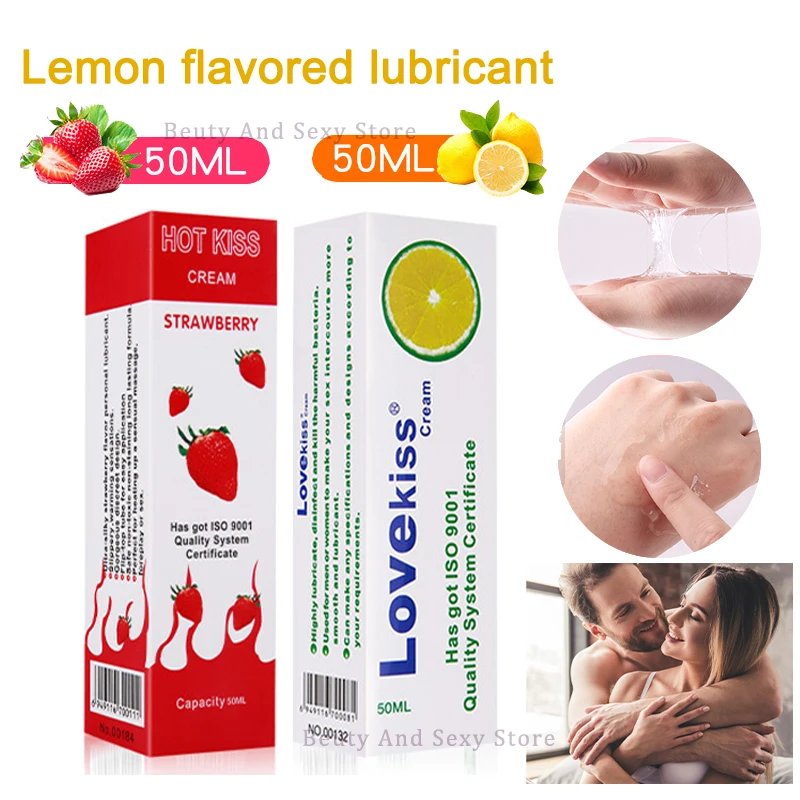 

50ml Fruit Flavor Sex Lubricant Strawberry And Lemon Two Flavors Water Based Lube Gay Lesbian Sex Vaginal Anal Oral Sex Gel