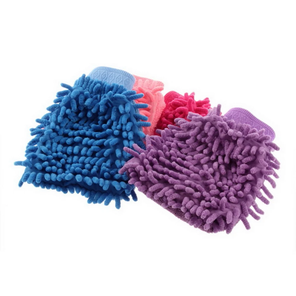 2 in 1 Ultrafine Fiber Chenille Microfiber Car Wash Glove Mitt Soft Mesh backing no scratch for Car Wash and Cleaning