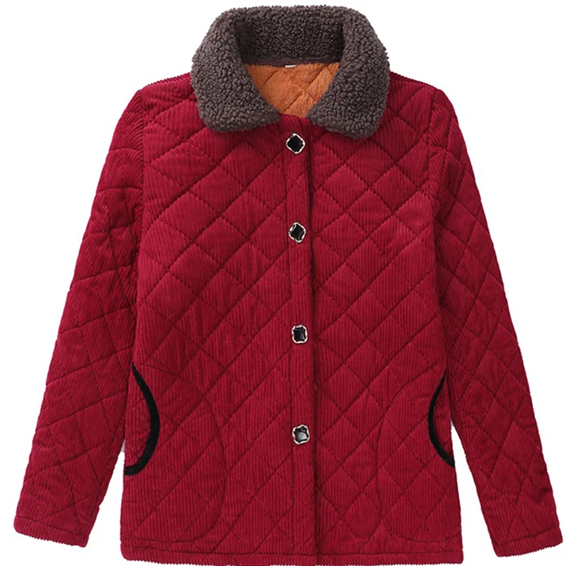 2025 outono feminino casaco de veludo adicionar veludo algodão outerwear moda mamãe quente parka chique casaco novo inverno jaqueta topos feminino