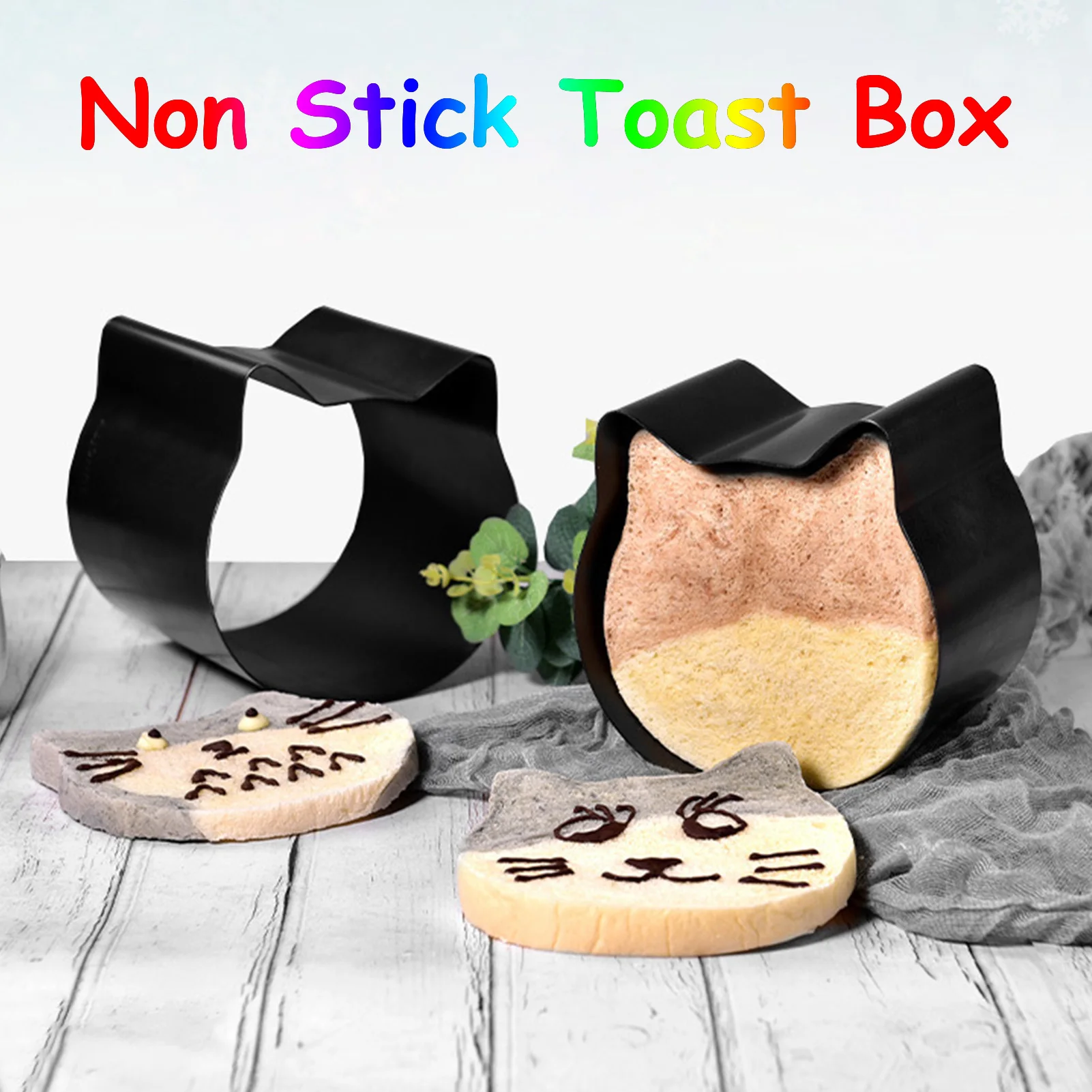 1PCS Japanese Cat Toast Box Mold Non Stick Aluminized Iron Plate Bread Baking Supplies For Homemade Cake Bread