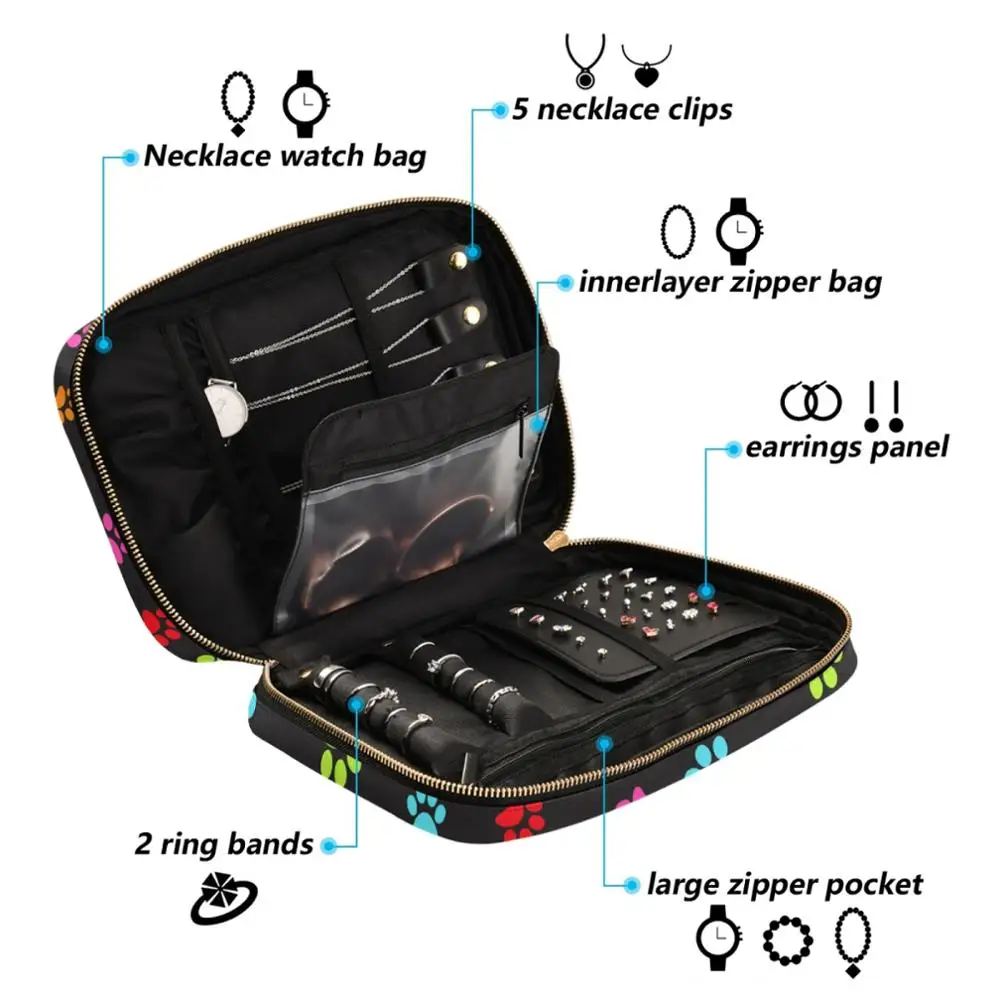 2021 New Cosmetic Bag Women Waterproof Dog print  Makeup Bags Travel Organizer Toiletry Kits Portable Makeup Bags Beautician