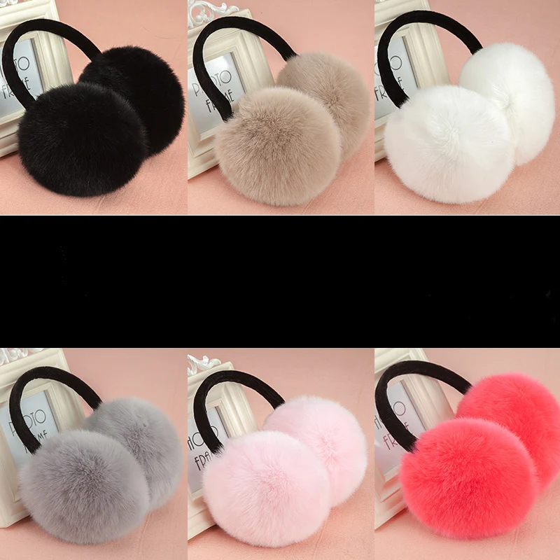 Earmuffs Women Winter Girls Pink Sweet Solid Simple Soft Warm Womens Ear Warmer All-match Korean Style Females Chic Harajuku New