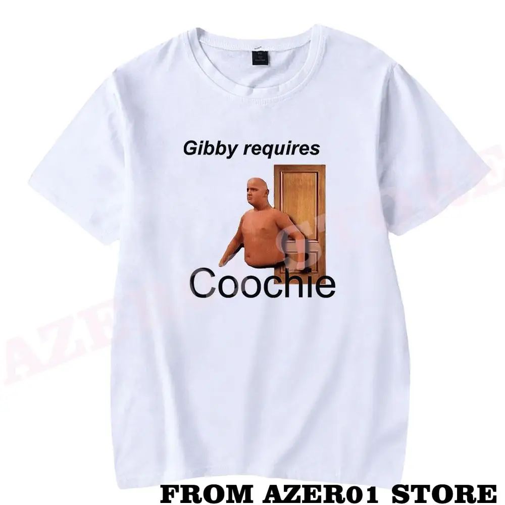 Funny Gibby Requires Soli Coochie Print Summer Holiday Street Men/Women Casual Kawaii HIP HOP Streetwear T-shirt