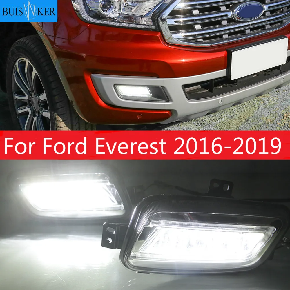 

For Ford Everest 2016 2017 2018 2019 Turn Yellow Signal Relay Waterproof Car DRL 12V LED Daytime Running Light LED Fog Lamp