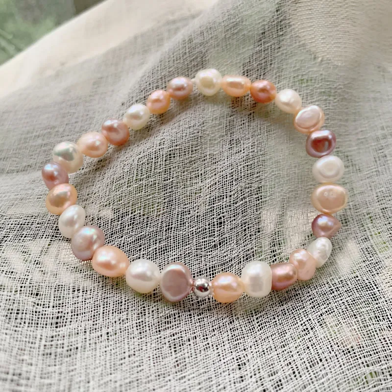 Real Natural Freshwater Baroque Pearl Bracelets Bangles for Women Sweet Girls Mixed Pearl Elegant Jewelry Bracelets Women Gifts
