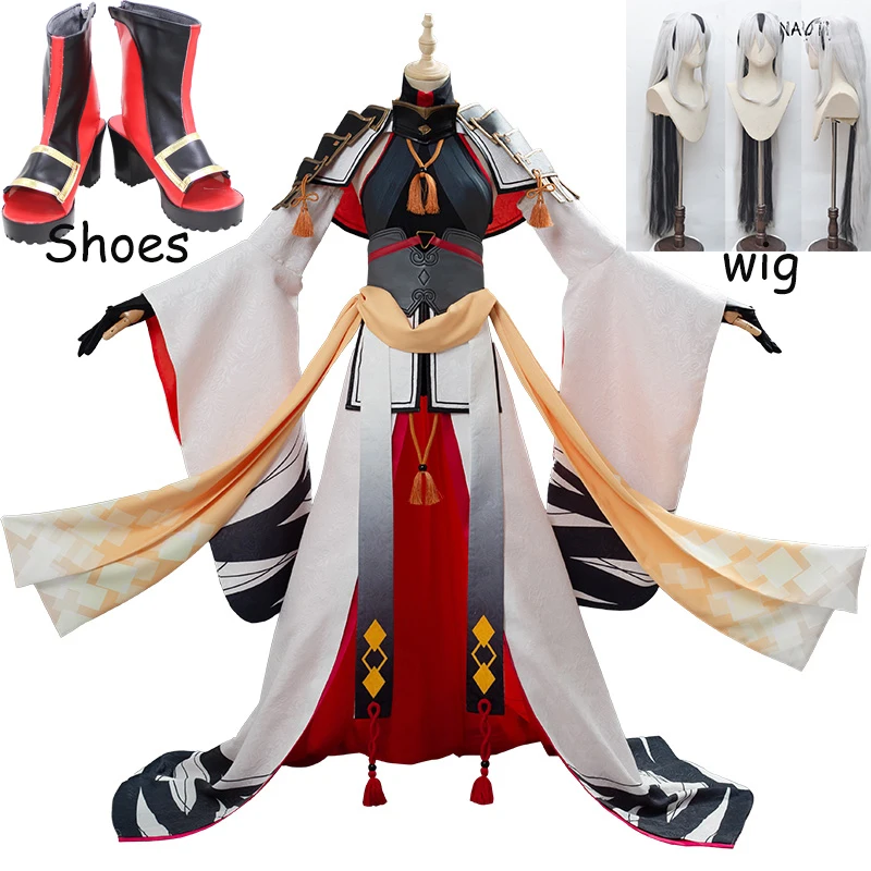 

Anime Fate/Grand Order FGO Nagao Kagetora Cosplay Costume Uniform Halloween Suit For Women Outfit New Wigs and shoes