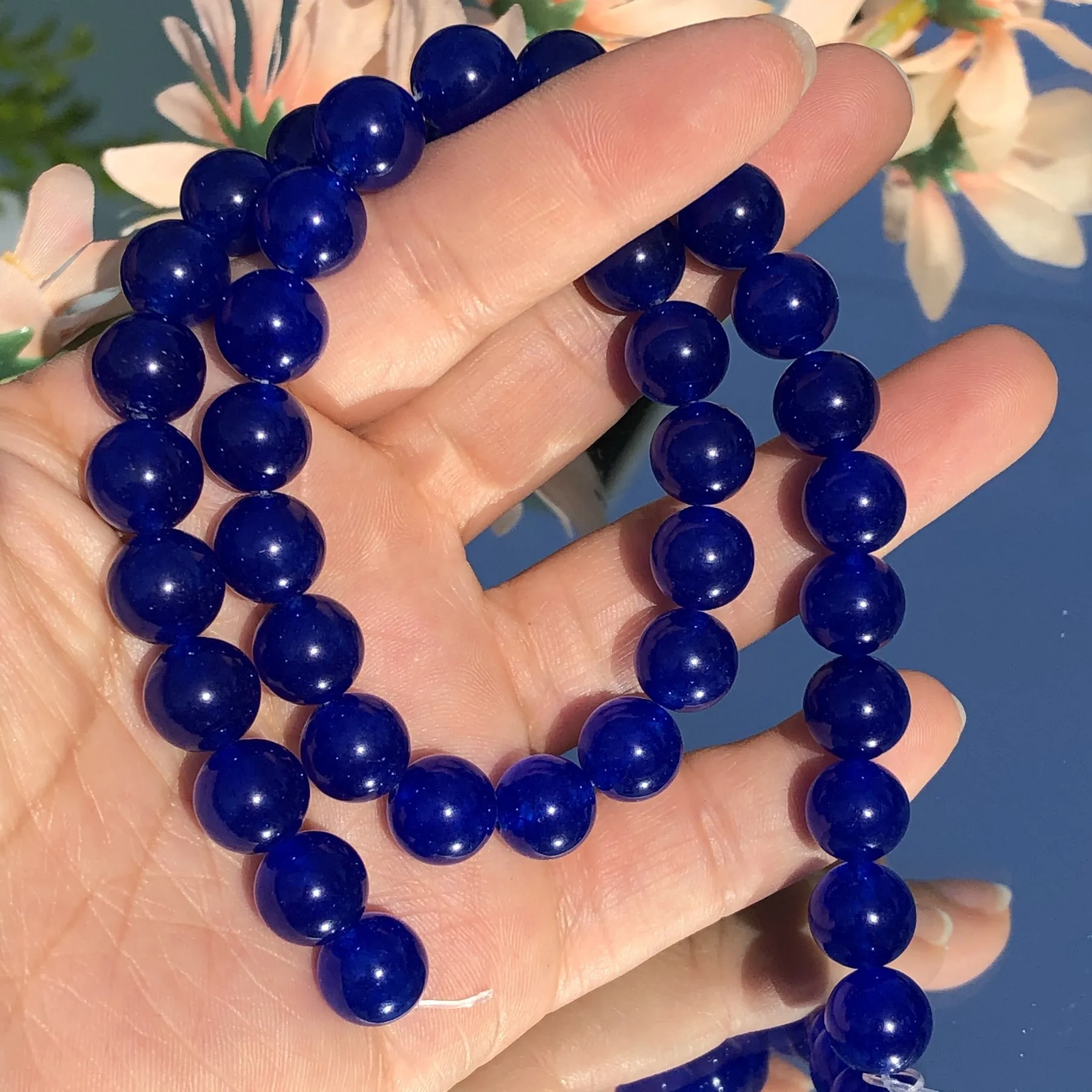 AAA Natural Stone Royal Blue Chalcedony Jades Beads Loose Spacer Beads For Jewelry Making DIY Bracelet Necklace 4 6 8 10 12mm