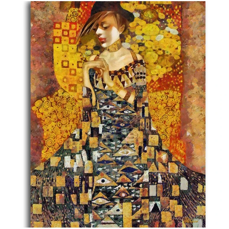 

5D Diy Diamond Painting Cross Stitch Gustav Klimt Diamond Embroidery Full Square Mosaic Rhinestones Wedding Decoration WG1334