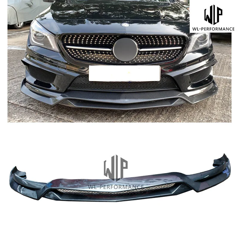 W117 Sports Edition High Quality Carbon Fiber Front Lip Splitter Car Styling Fits for Merceders-benz Cla Class R1 Style 13-15