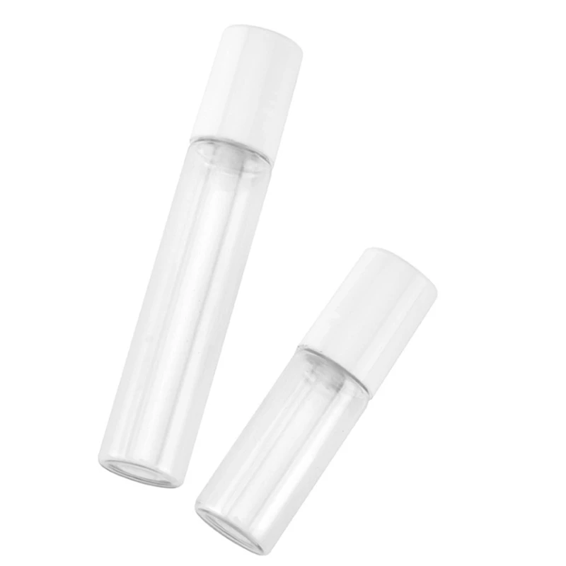 100pcs/lot 5ml 10ML Empty Glass Bottle Roll on Bottle Perfume Roller Bottles  Essential Oil Packaging white and black cap