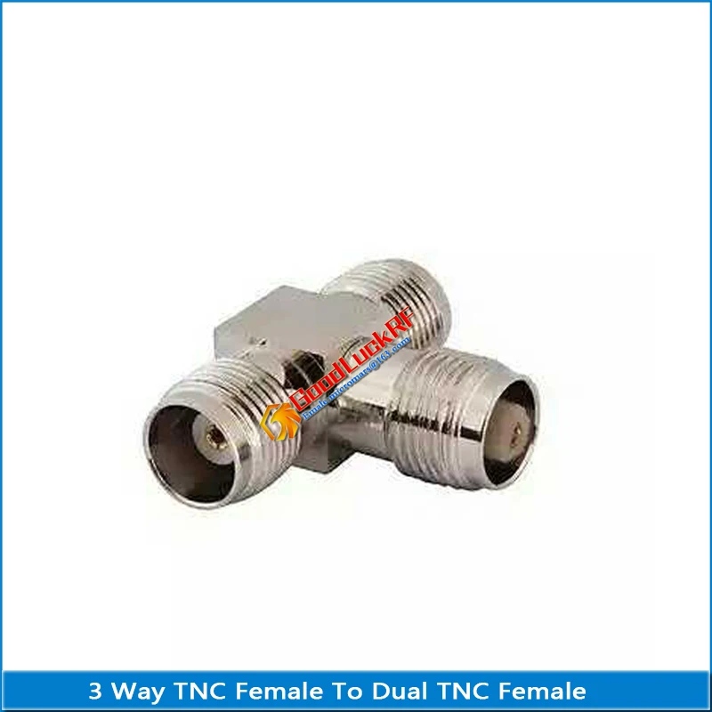 1X Pcs 3 Three TNC Female To 2 Dual TNC Female Plug TNC 3 Way Splitter Adapter Socket T-Type RF Coaxial Connector