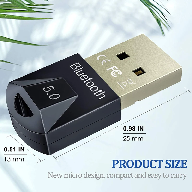 Urgrico-Adaptateur USB sans fil Bluetooth 5.0, dongle récepteur émetteur pour casque, haut-parleur PC ordinateur