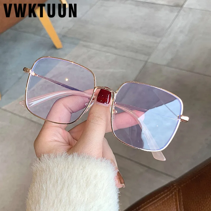 

VWKTUUN Anti Blue Light Glasses Fashion Women Men Optical Glasses Frame Crystal Direction Glasses Frames Square Myopia Glasses